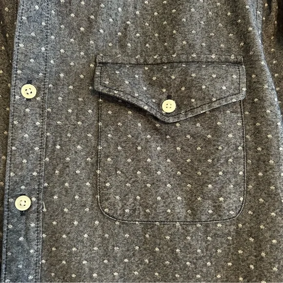 American Eagle Men's Classic Fit 100% cotton flannel Gray with white dots Large - Picture 4 of 6